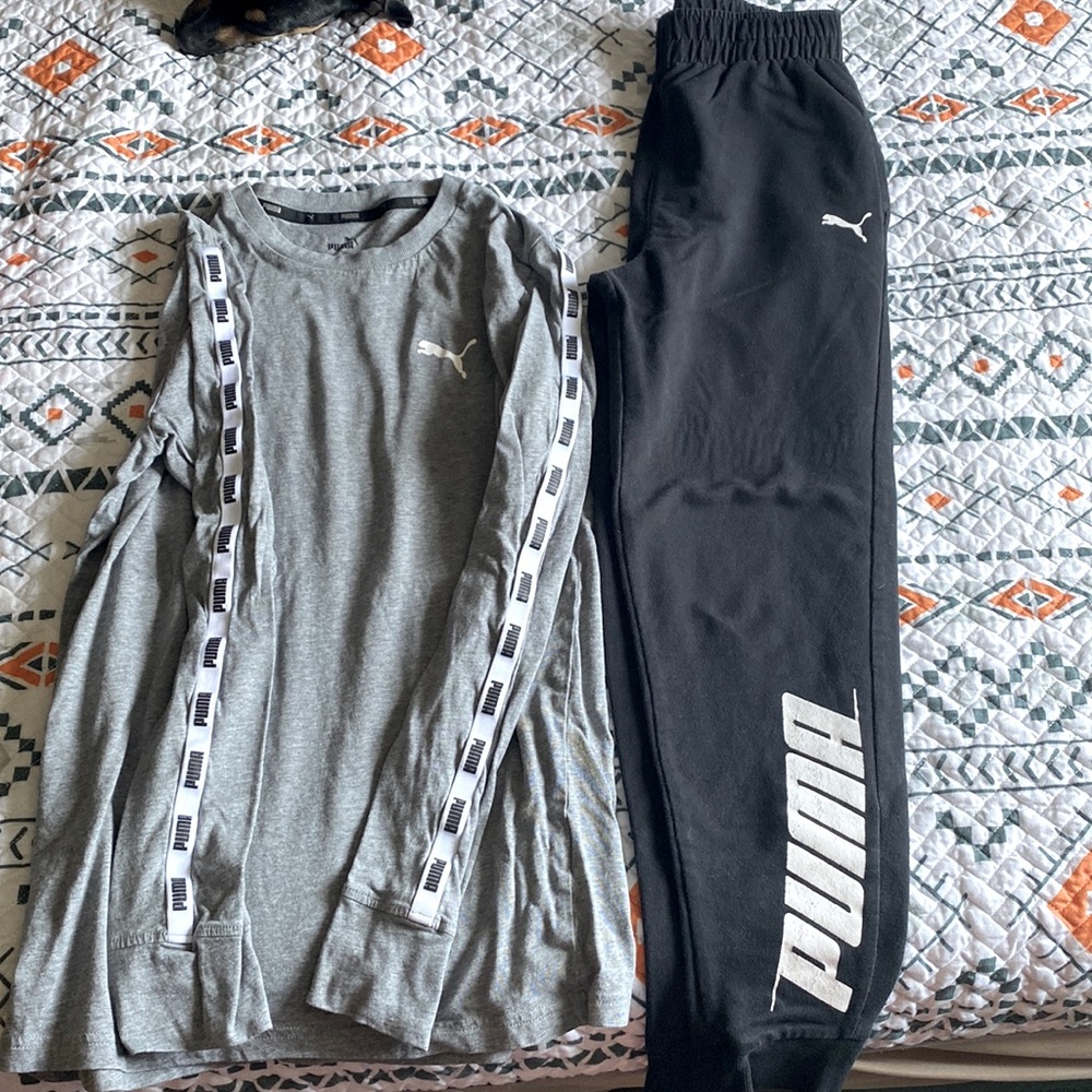 Puma long sleeve sweat pants outfit size S & 14/16